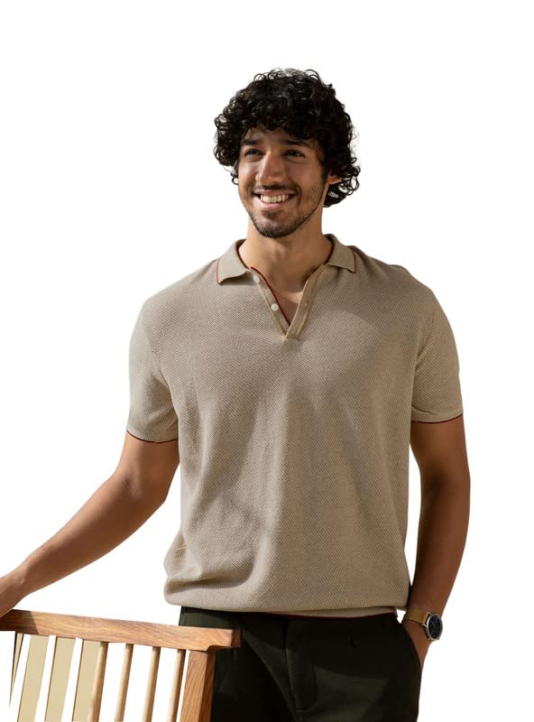 Andamen Men's Black Viscose Solid Slim Fit Polo