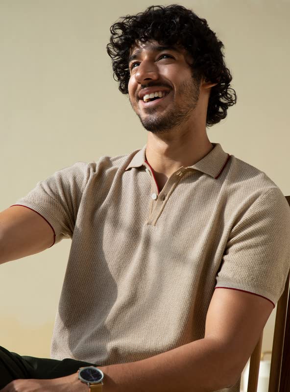 Andamen Men's Black Viscose Solid Slim Fit Polo - Image 2